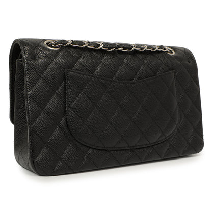 Exclusive Chanel Black Quilted Caviar Medium Classic Double Flap — Side View
