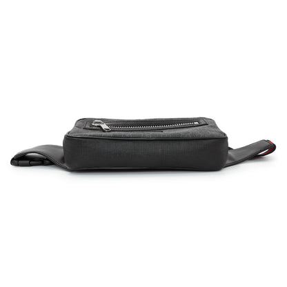 Exclusive Gucci Black Soft GG Supreme Monogram Web Belt Bag — Back View