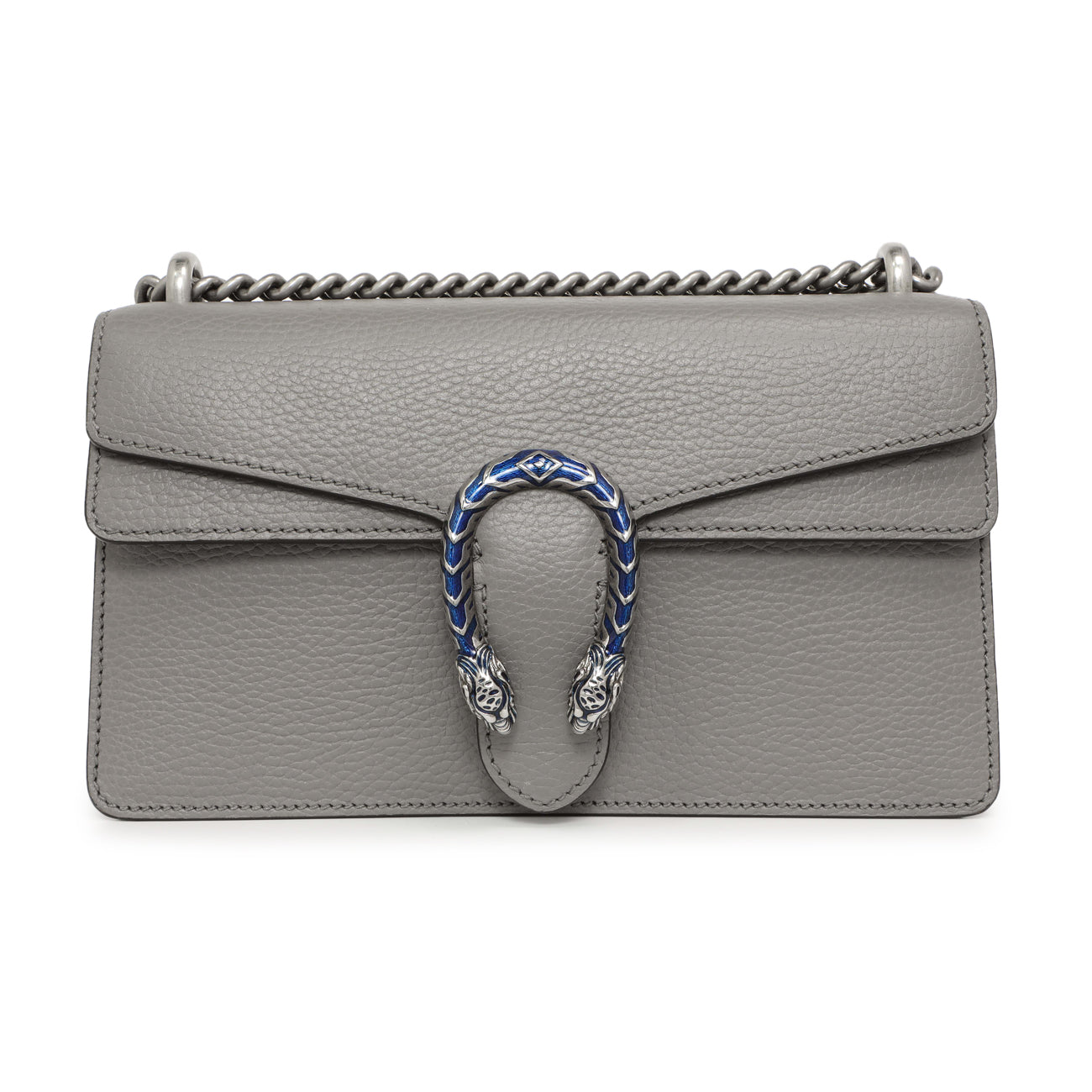 Exclusive Gucci Grey Calfskin Enamel Small Dionysus Shoulder Bag — Side View