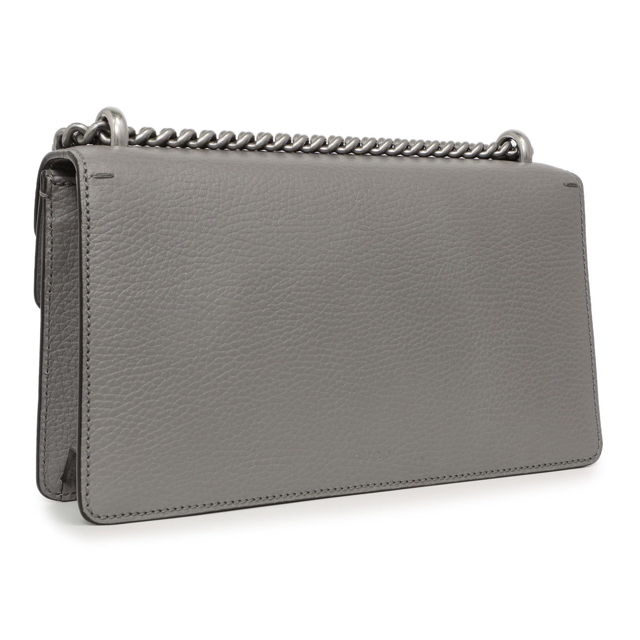Exclusive Gucci Grey Calfskin Enamel Small Dionysus Shoulder Bag — Back View