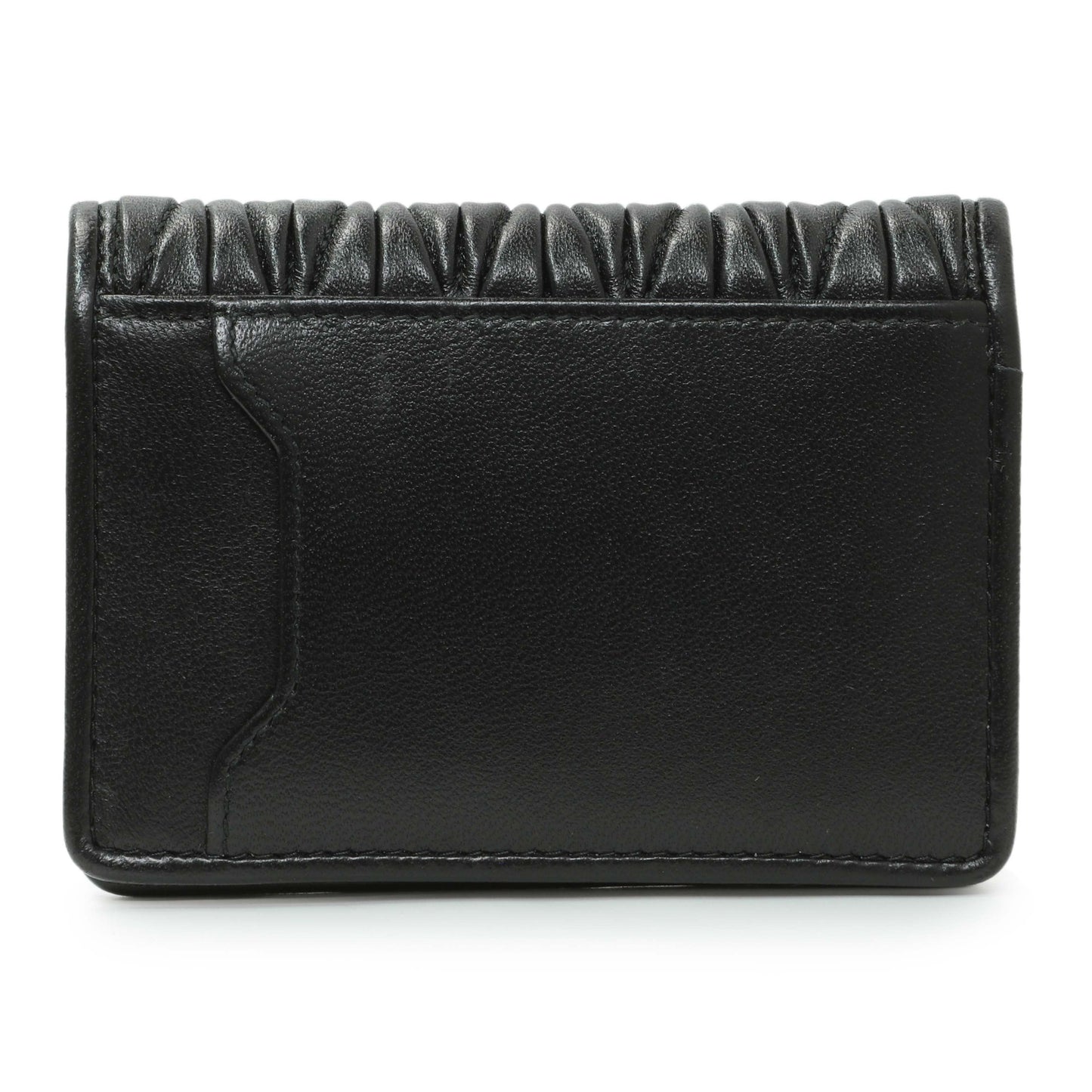 Exclusive Miu Miu Black Nappa Matelasse Card Holder — Side View