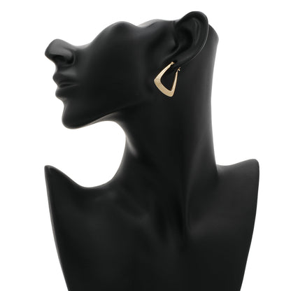 Exclusive 14K Yellow Gold Rectangular Hoop Earrings — Back View