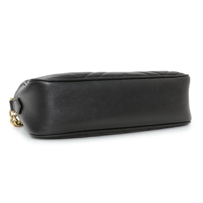 Exclusive Gucci Black Calfskin Matelasse Small GG Marmont Chain Shoulder Bag — Back View