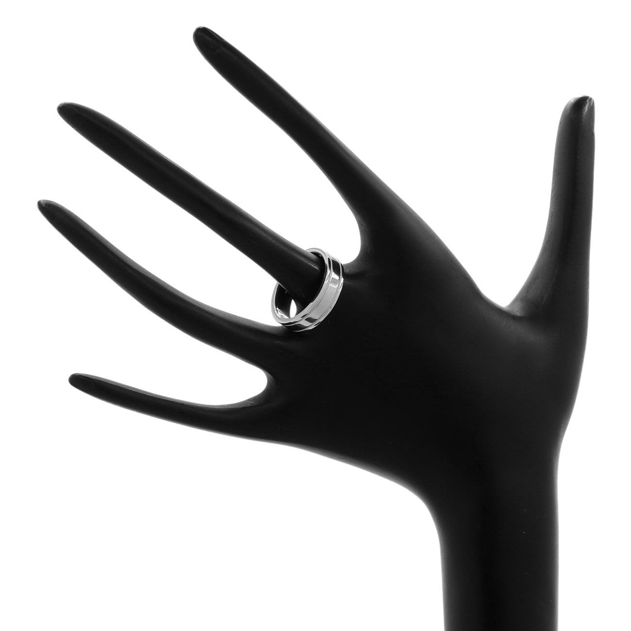 Exclusive Tiffany & Co. Platinum 6mm Milgrain Band Ring — Back View