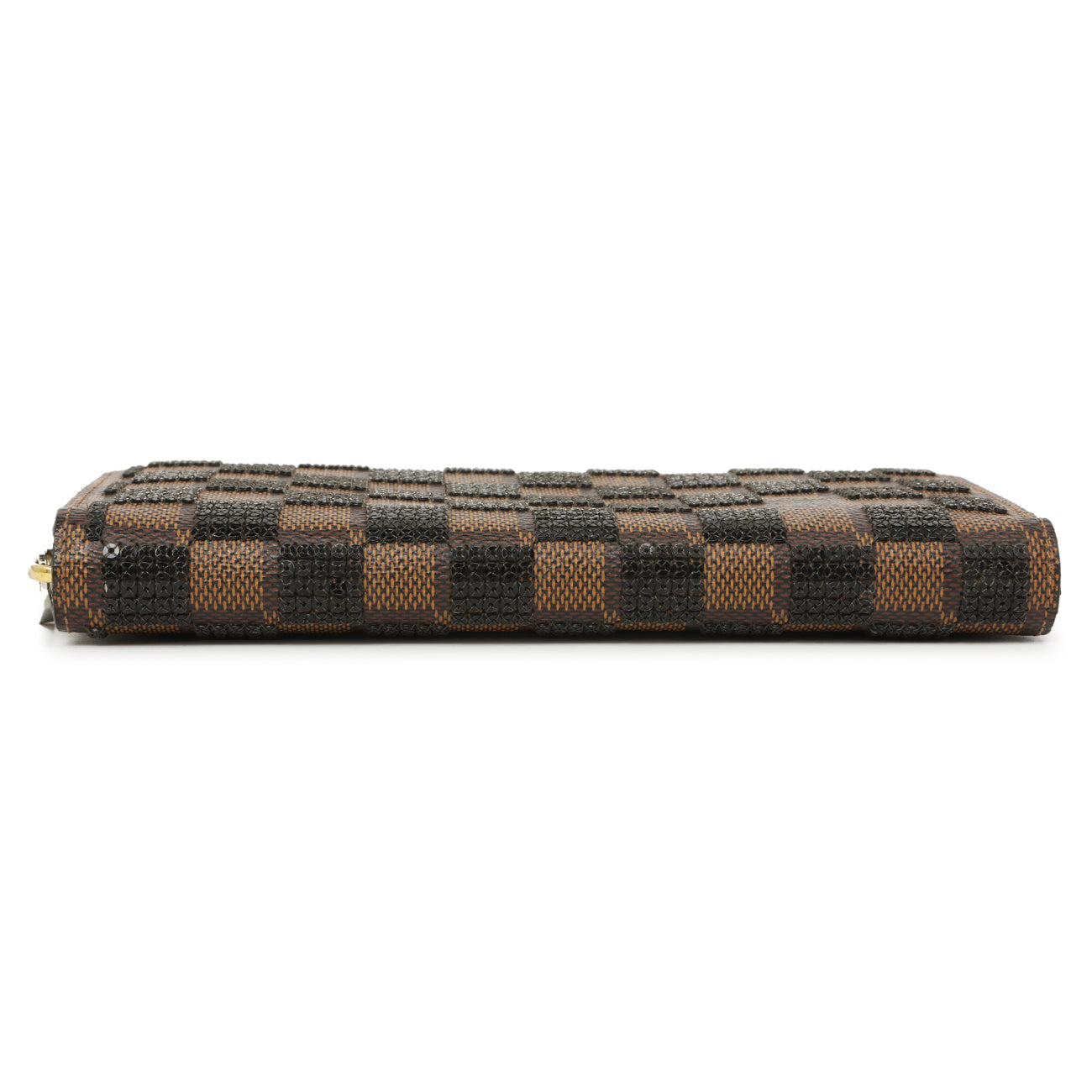 Exclusive Louis Vuitton Black Damier Paillettes Zippy Wallet — Back View