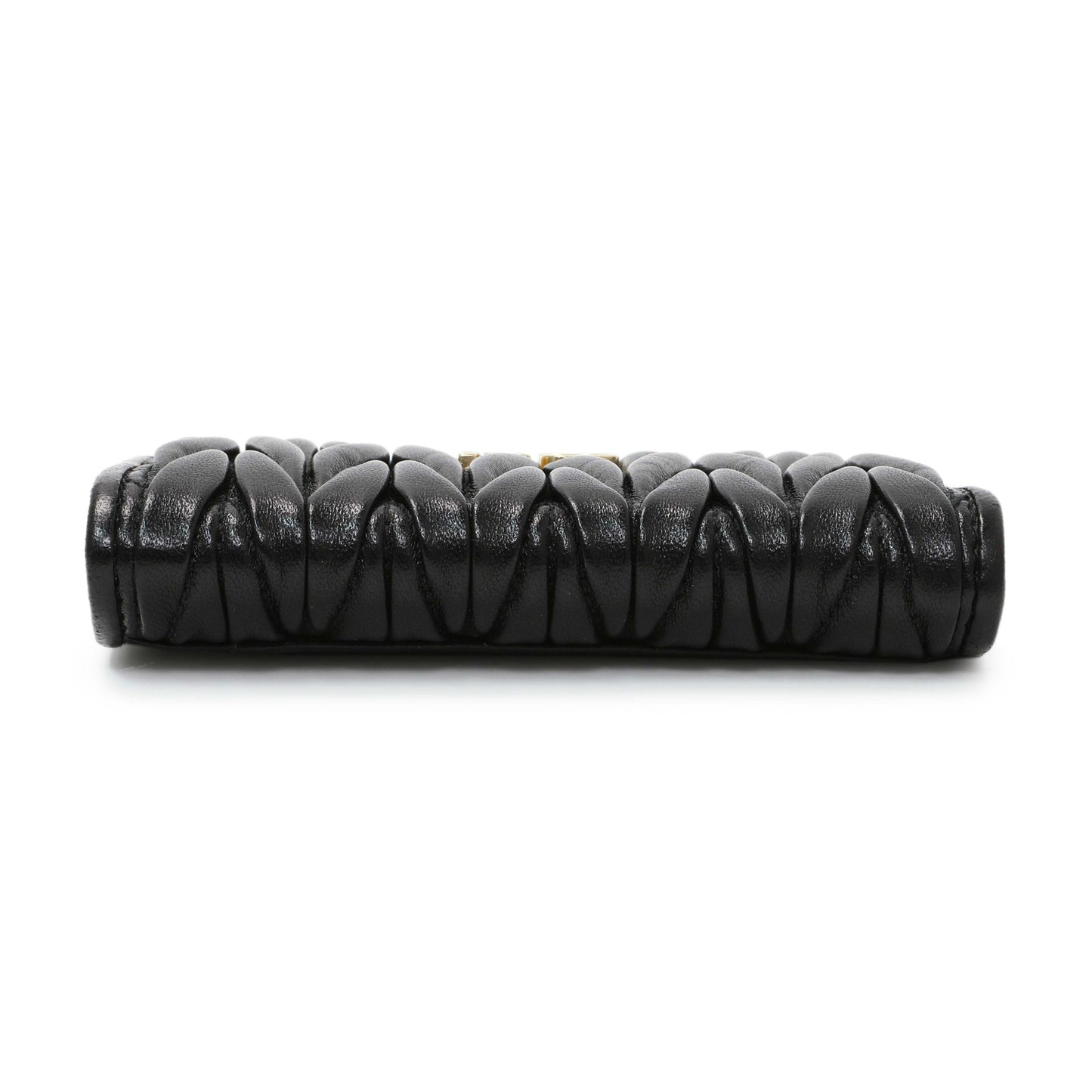 Exclusive Miu Miu Black Nappa Matelasse Card Holder — Back View
