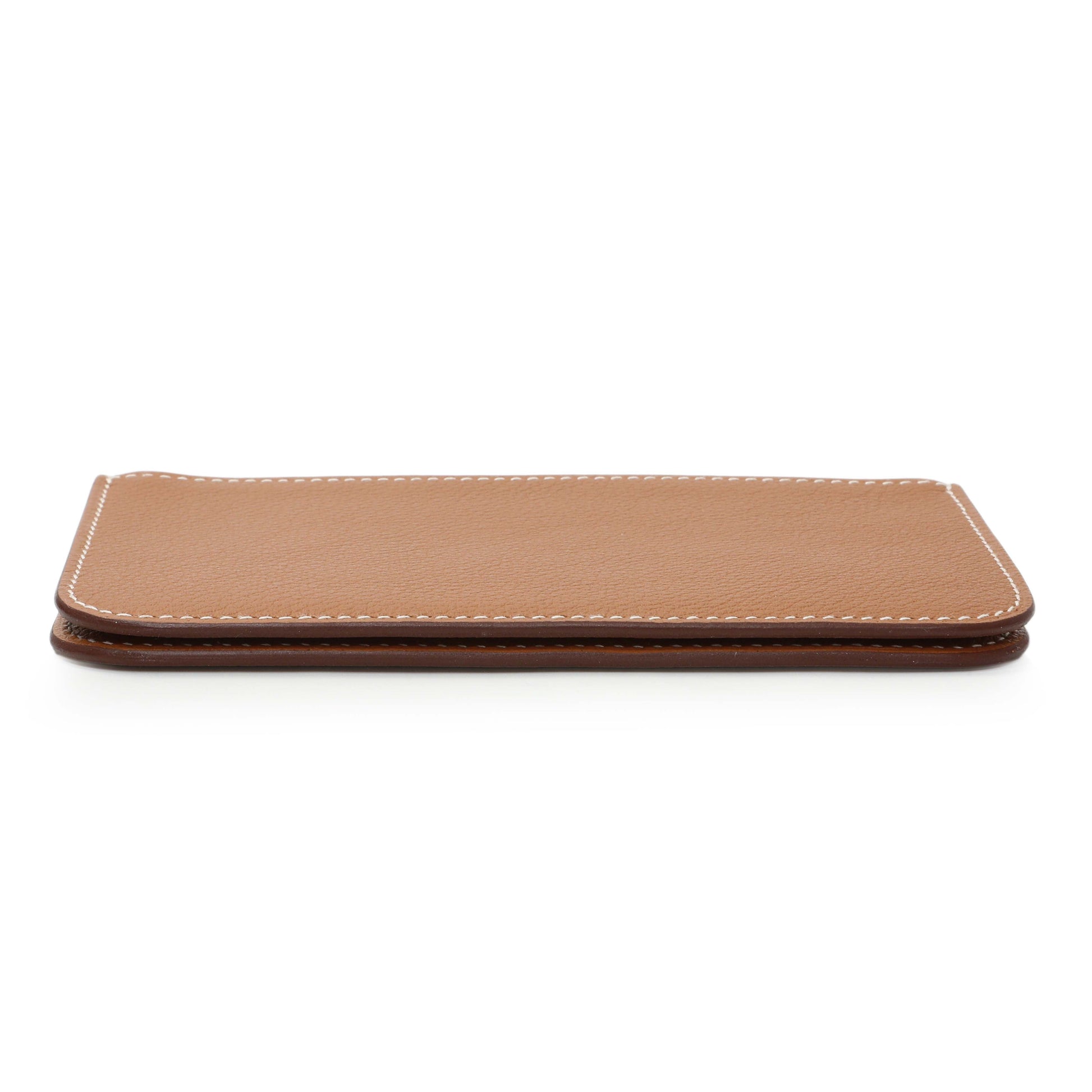 Exclusive Hermes Gold Evercolor Zipengo Chain D'Ancre Card Holder — Back View