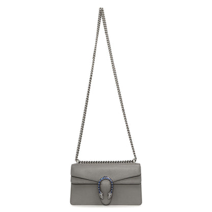 Exclusive Gucci Grey Calfskin Enamel Small Dionysus Shoulder Bag — Front View