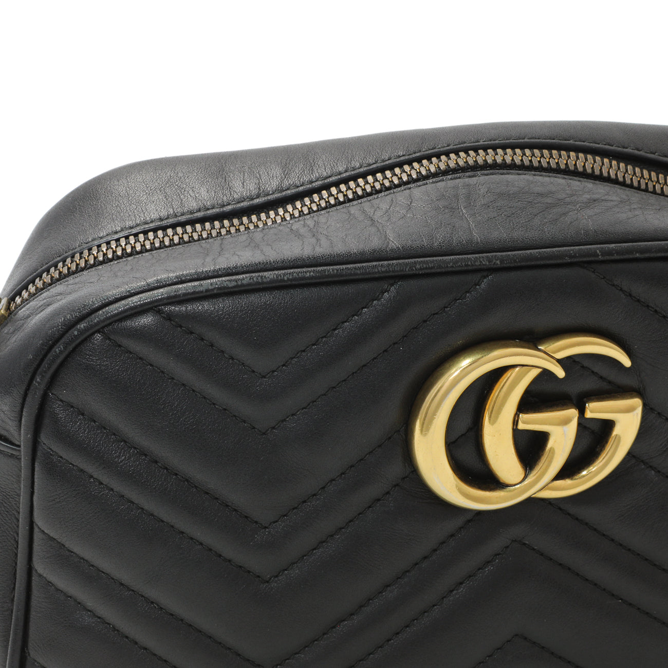 Exclusive Gucci Black Calfskin Matelasse Small GG Marmont Chain Shoulder Bag — Alternate View 13