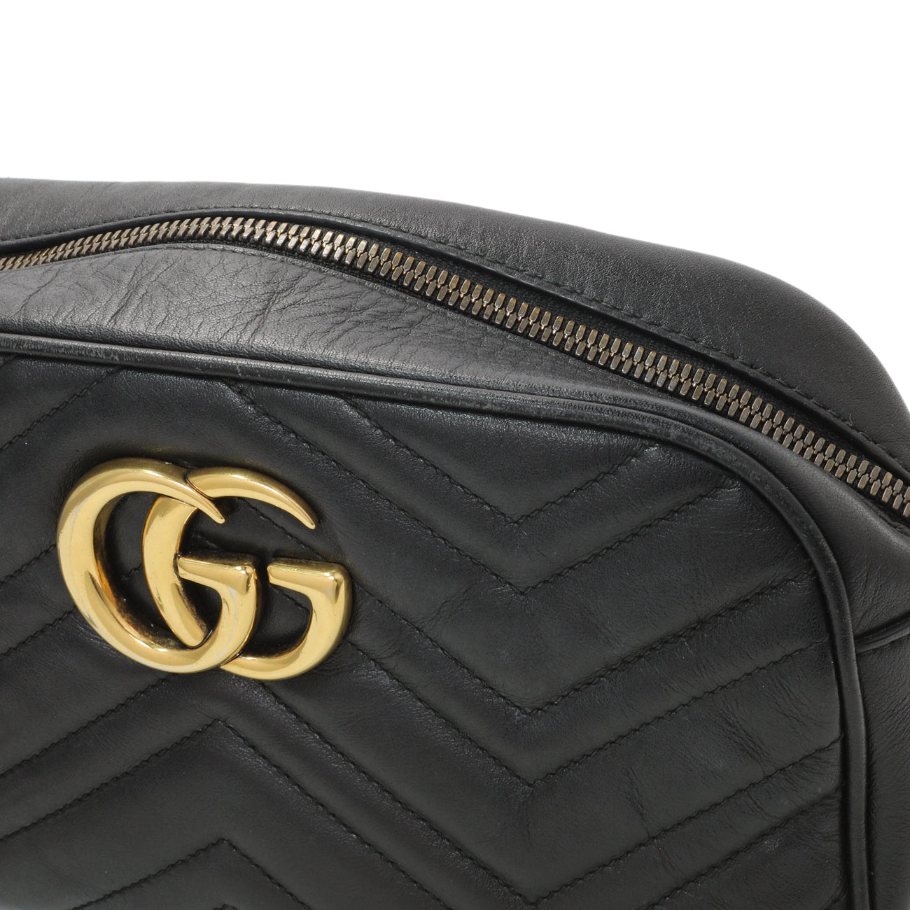 Exclusive Gucci Black Calfskin Matelasse Small GG Marmont Chain Shoulder Bag — Alternate View 14