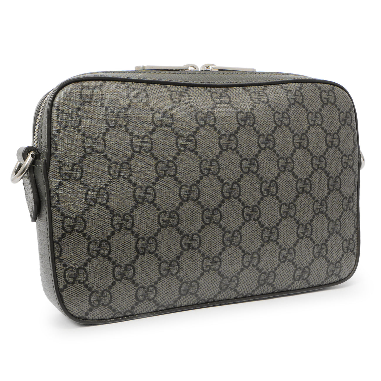Exclusive Gucci Grey GG Supreme Monogram Ophidia Crossbody — Side View