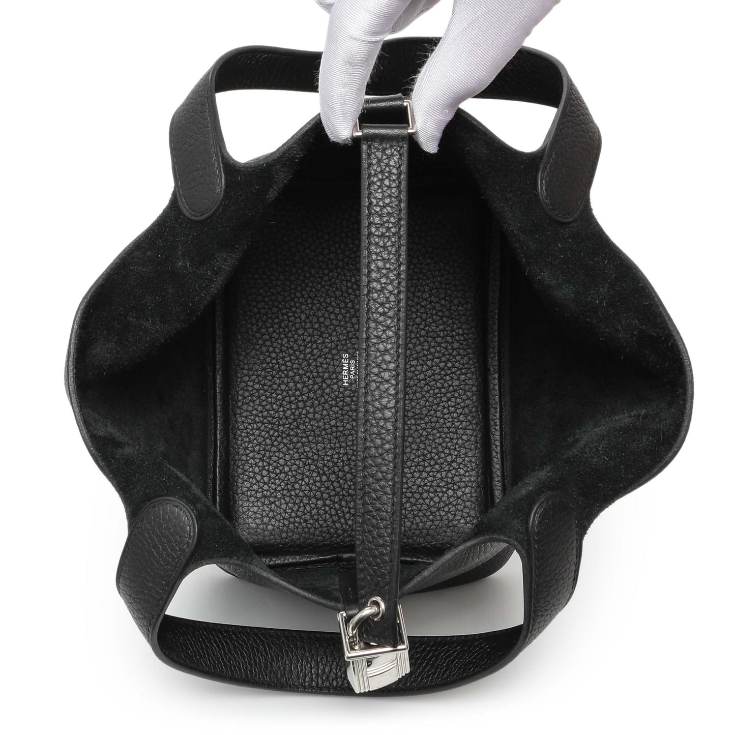 Exclusive Hermes Black Clemence Picotin Lock 18 — Top View