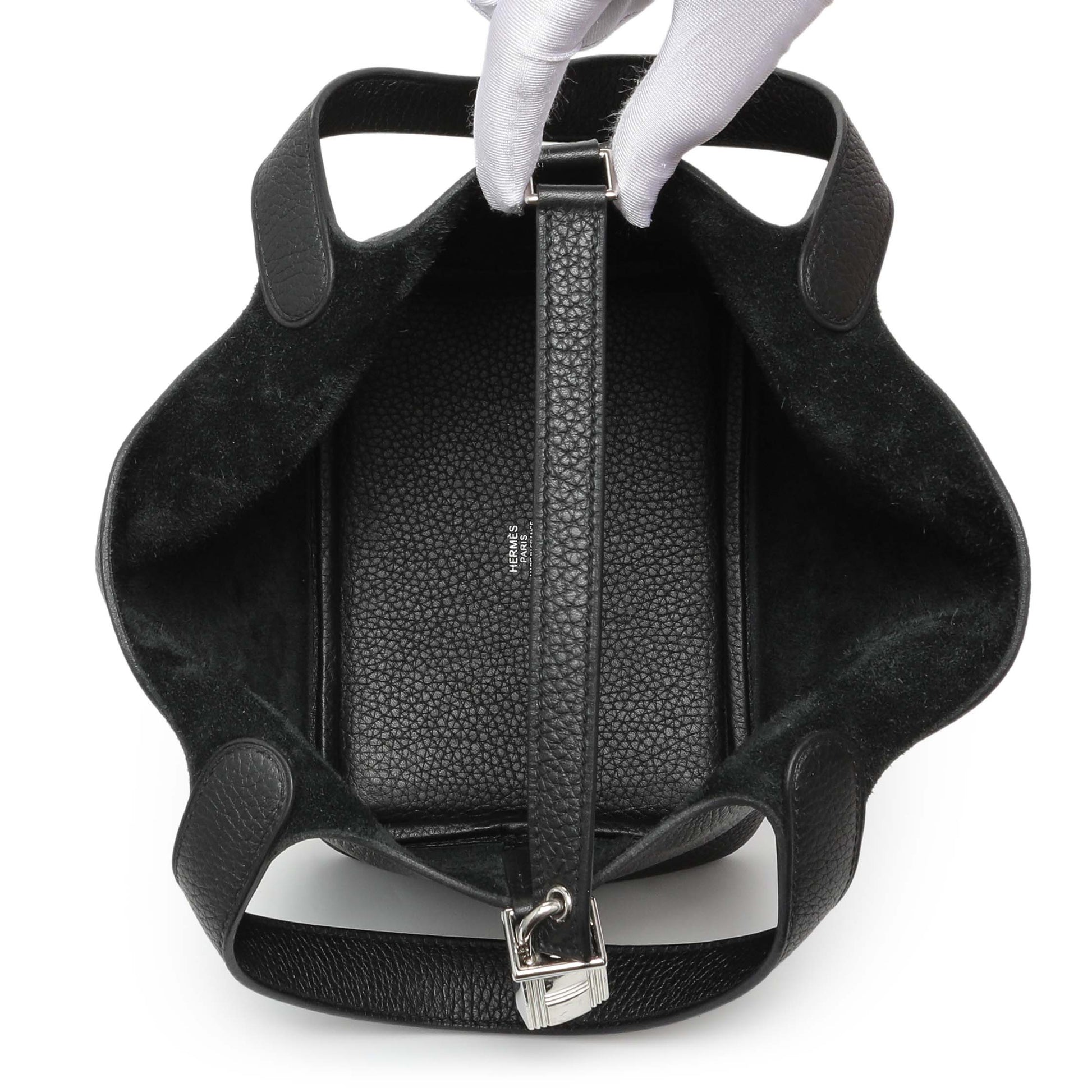 Exclusive Hermes Black Clemence Picotin Lock 18 — Top View