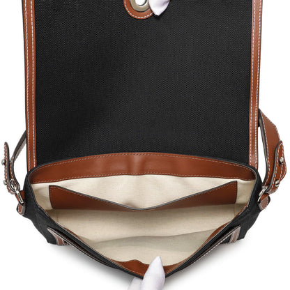 Exclusive Burberry Black Canvas Horseferry Note Crossbody — Top View