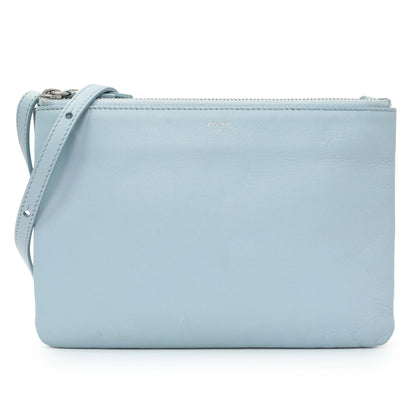 Exclusive Celine Light Blue Lambskin Small Trio Crossbody Bag — Front View