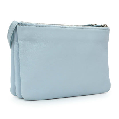 Exclusive Celine Light Blue Lambskin Small Trio Crossbody Bag — Side View