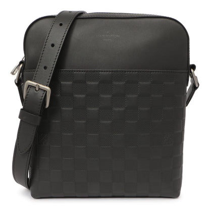 Exclusive Louis Vuitton Onyx Damier Infini District Pochette — Front View