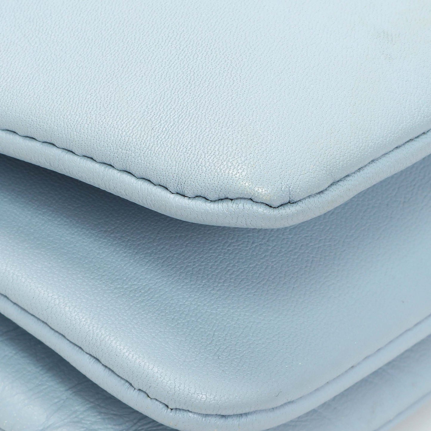 Exclusive Celine Light Blue Lambskin Small Trio Crossbody Bag — Top View