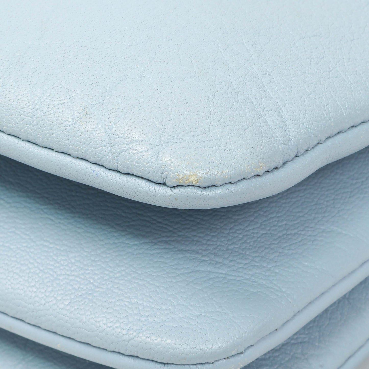 Exclusive Celine Light Blue Lambskin Small Trio Crossbody Bag — Detail View