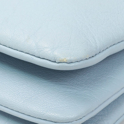 Exclusive Celine Light Blue Lambskin Small Trio Crossbody Bag — Detail View