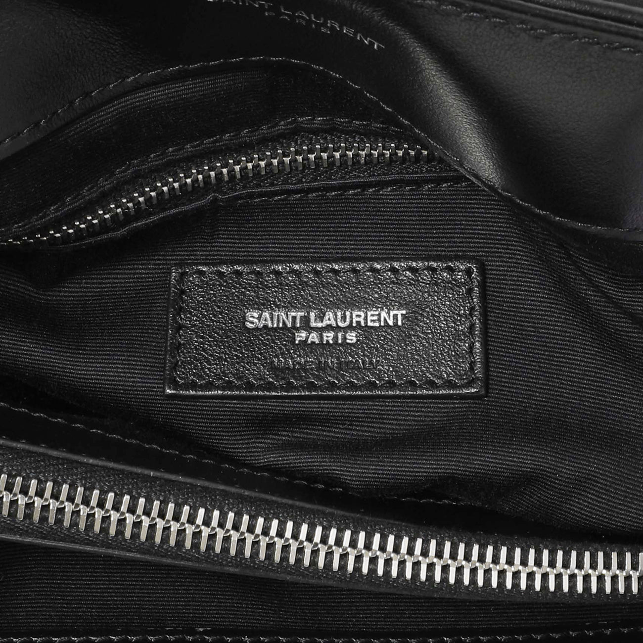 Exclusive Saint Laurent Black Calfskin Y Quilted Monogram Medium Loulou Chain Satchel — Alternate View 9