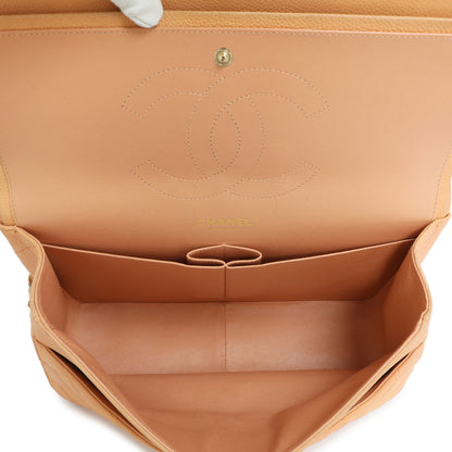 Exclusive Chanel Peach Quilted Caviar Jumbo Classic Double Flap — Alternate View 10