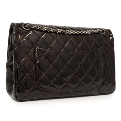 Exclusive Chanel Metallic Brown Quilted Patent 2.55 Reissue 226 — Side View