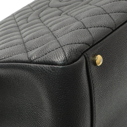 Exclusive Chanel Black Quilted Caviar XL Grand Shopping Tote GST — Top View