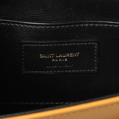 Exclusive Saint Laurent Dark Sun (Tan) Box Calfskin Medium Solferino Satchel — Detail View