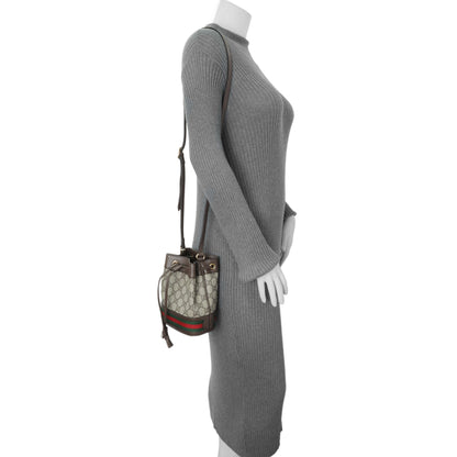 Exclusive Gucci GG Supreme Monogram Web Mini Ophidia Bucket Bag — Alternate View 7