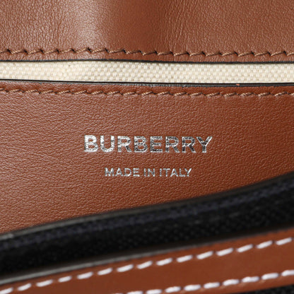 Exclusive Burberry Black Canvas Horseferry Note Crossbody — Detail View