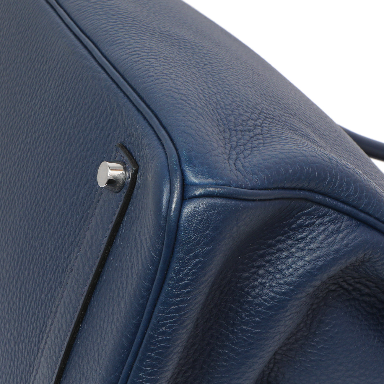 Exclusive Hermes Bleu Saphir Clemence Birkin 35 — Alternate View 7