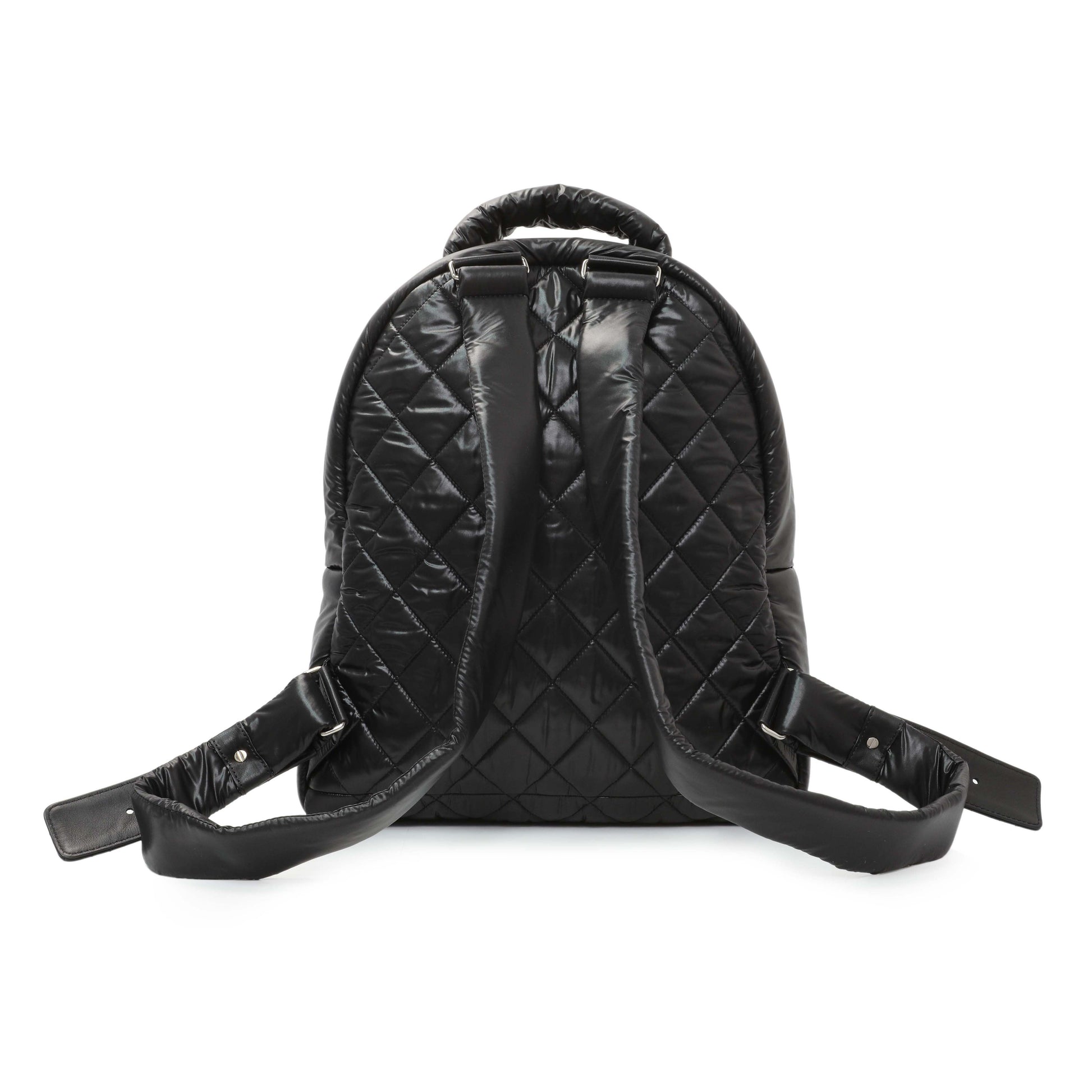Exclusive Chanel Black Nylon Quilted Coco Cocoon Backpack — Side View