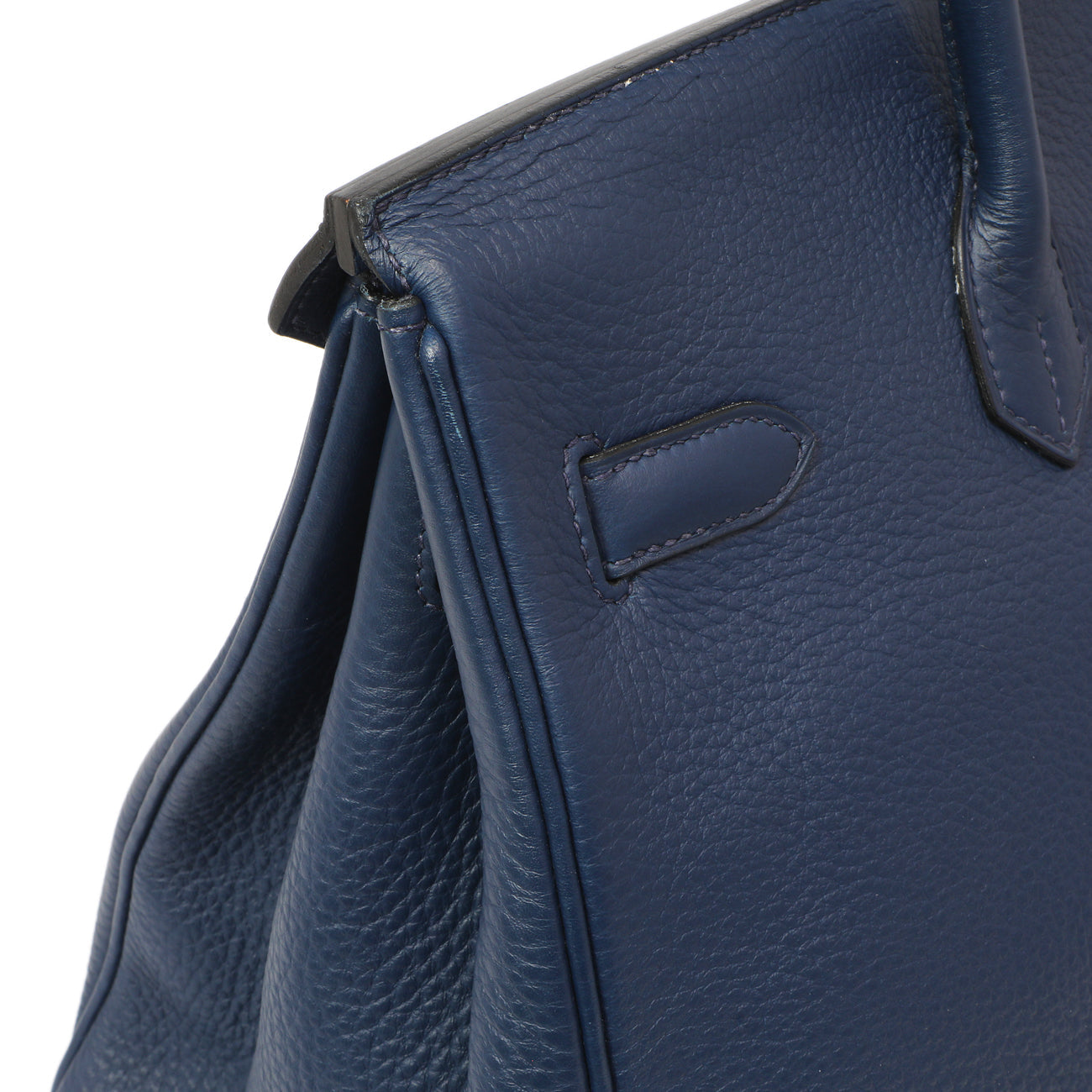 Exclusive Hermes Bleu Saphir Clemence Birkin 35 — Alternate View 13