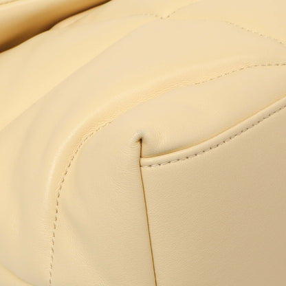 Exclusive Saint Laurent Jaune Pale Lambskin Medium Loulou Puffer — Detail View