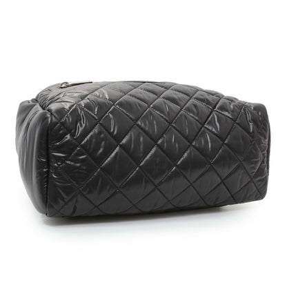 Exclusive Chanel Black Nylon Quilted Coco Cocoon Backpack — Back View