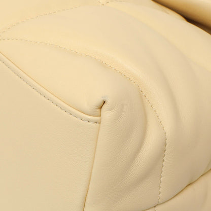 Exclusive Saint Laurent Jaune Pale Lambskin Medium Loulou Puffer — Lifestyle View