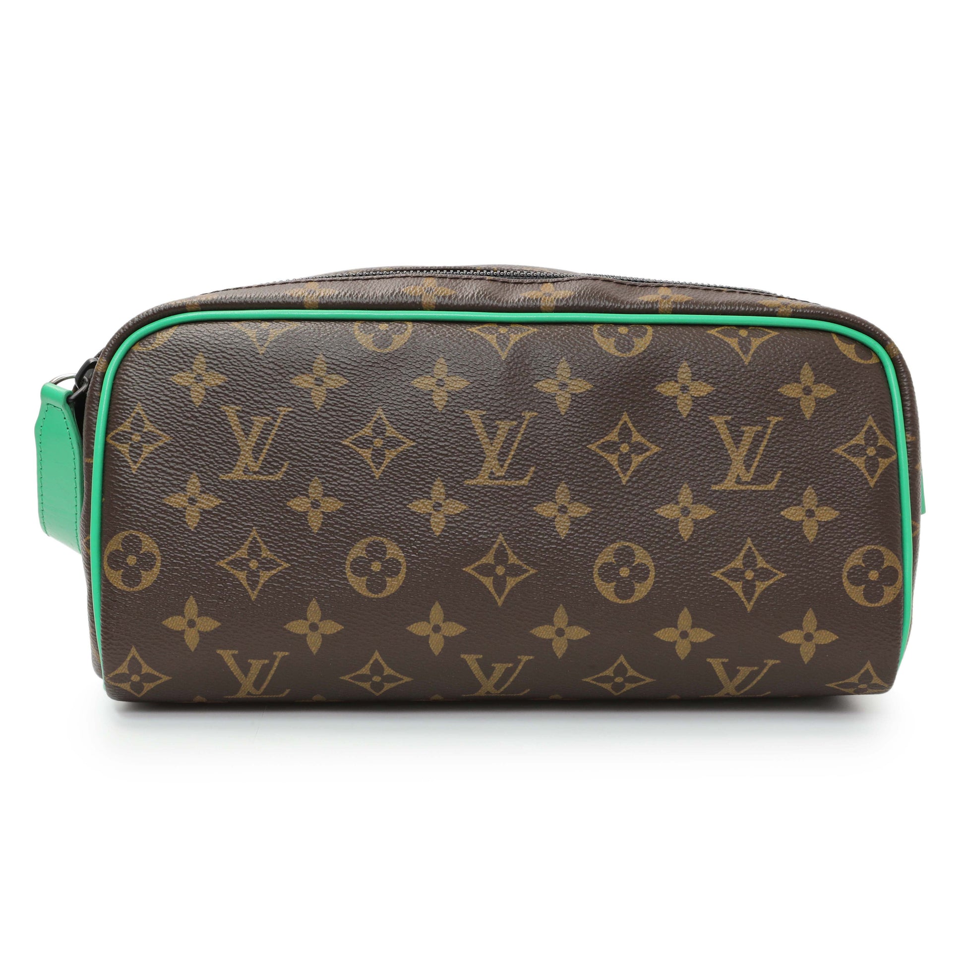Exclusive Louis Vuitton Green Monogram Macassar Dopp Kit Toilet Pouch — Front View