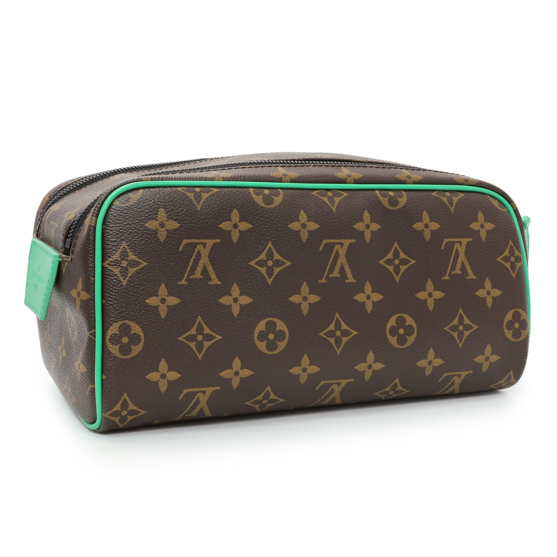 Exclusive Louis Vuitton Green Monogram Macassar Dopp Kit Toilet Pouch — Side View