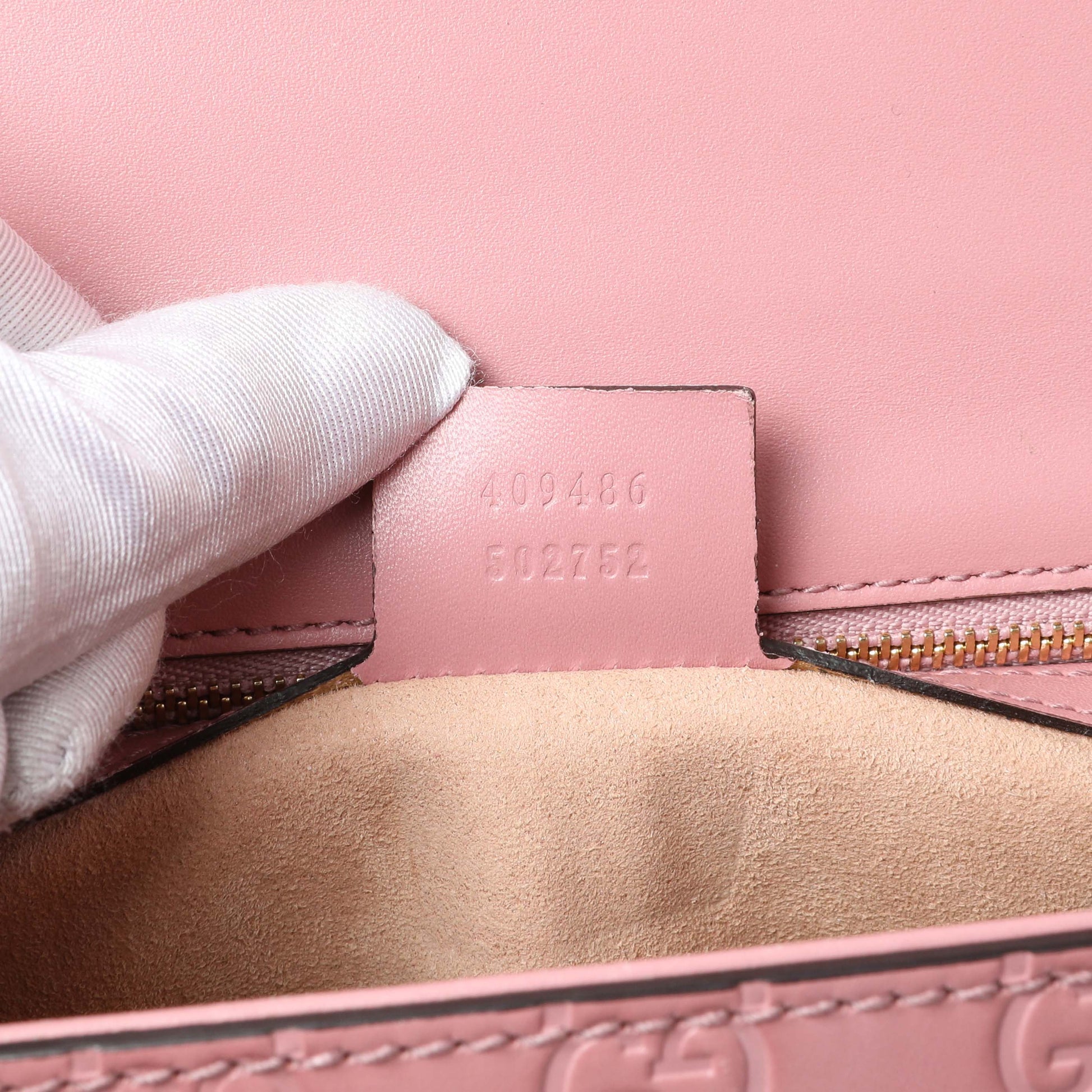 Exclusive Gucci Pink Calfskin Medium Guccissima Padlock Flap Shoulder Bag — Alternate View 10