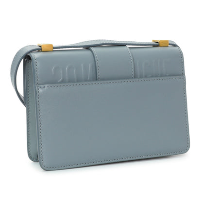 Exclusive Christian Dior Blue Grey Smooth Calfskin Micro 30 Montaigne Flap — Side View