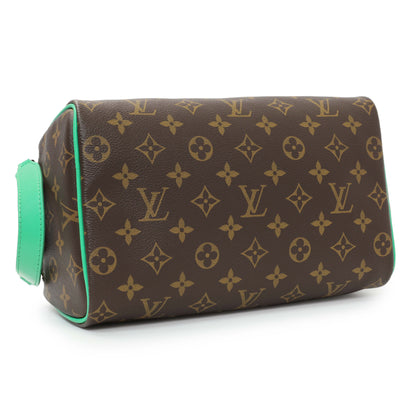 Exclusive Louis Vuitton Green Monogram Macassar Dopp Kit Toilet Pouch — Back View