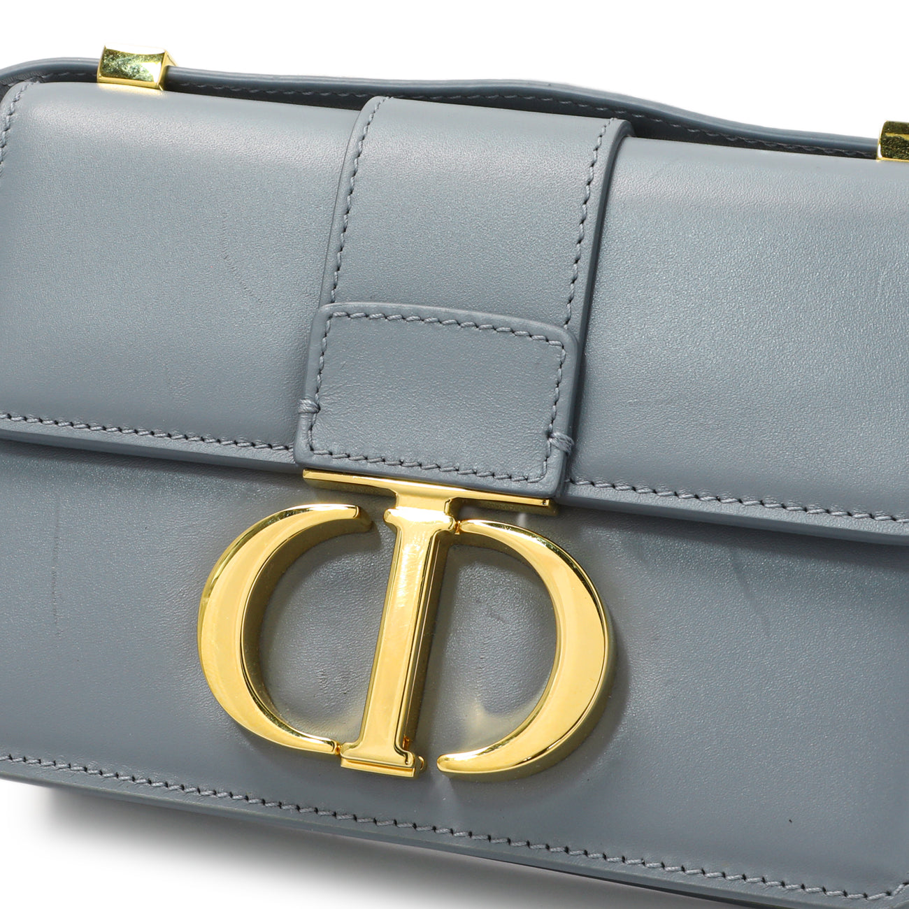 Exclusive Christian Dior Blue Grey Smooth Calfskin Micro 30 Montaigne Flap — Alternate View 7