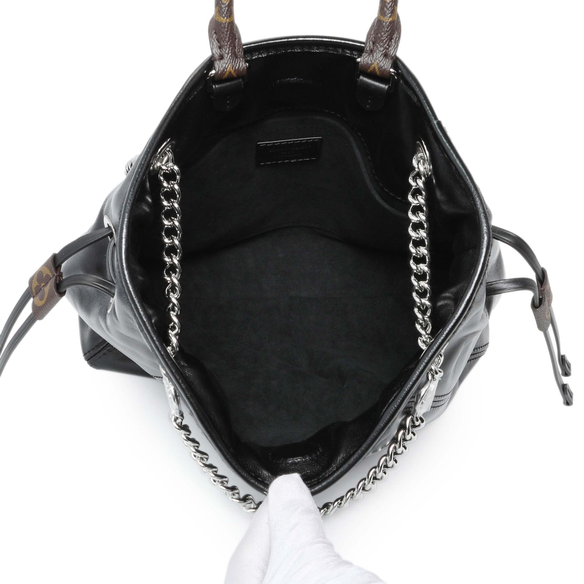 Exclusive Louis Vuitton Black Lambskin Off Duty Backpack Vibe — Top View