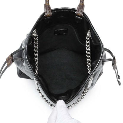 Exclusive Louis Vuitton Black Lambskin Off Duty Backpack Vibe — Top View