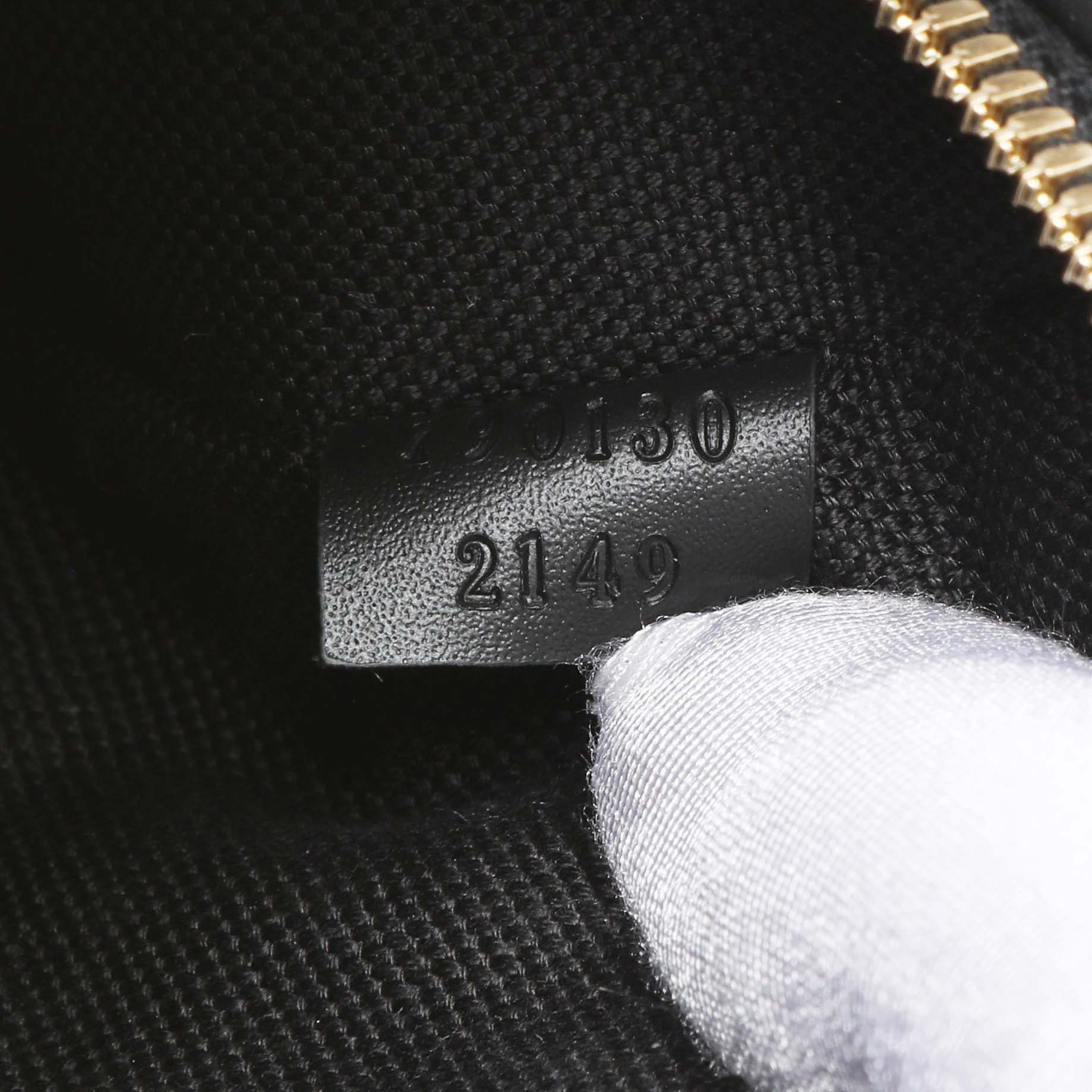 Exclusive Gucci Black Calfskin Jumbo GG Embossed Super Mini Top Handle Bowler Bag — Lifestyle View