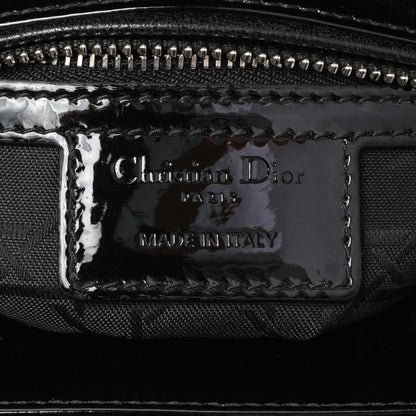 Exclusive Christian Dior Black Patent Cannage Medium Lady Dior — Detail View