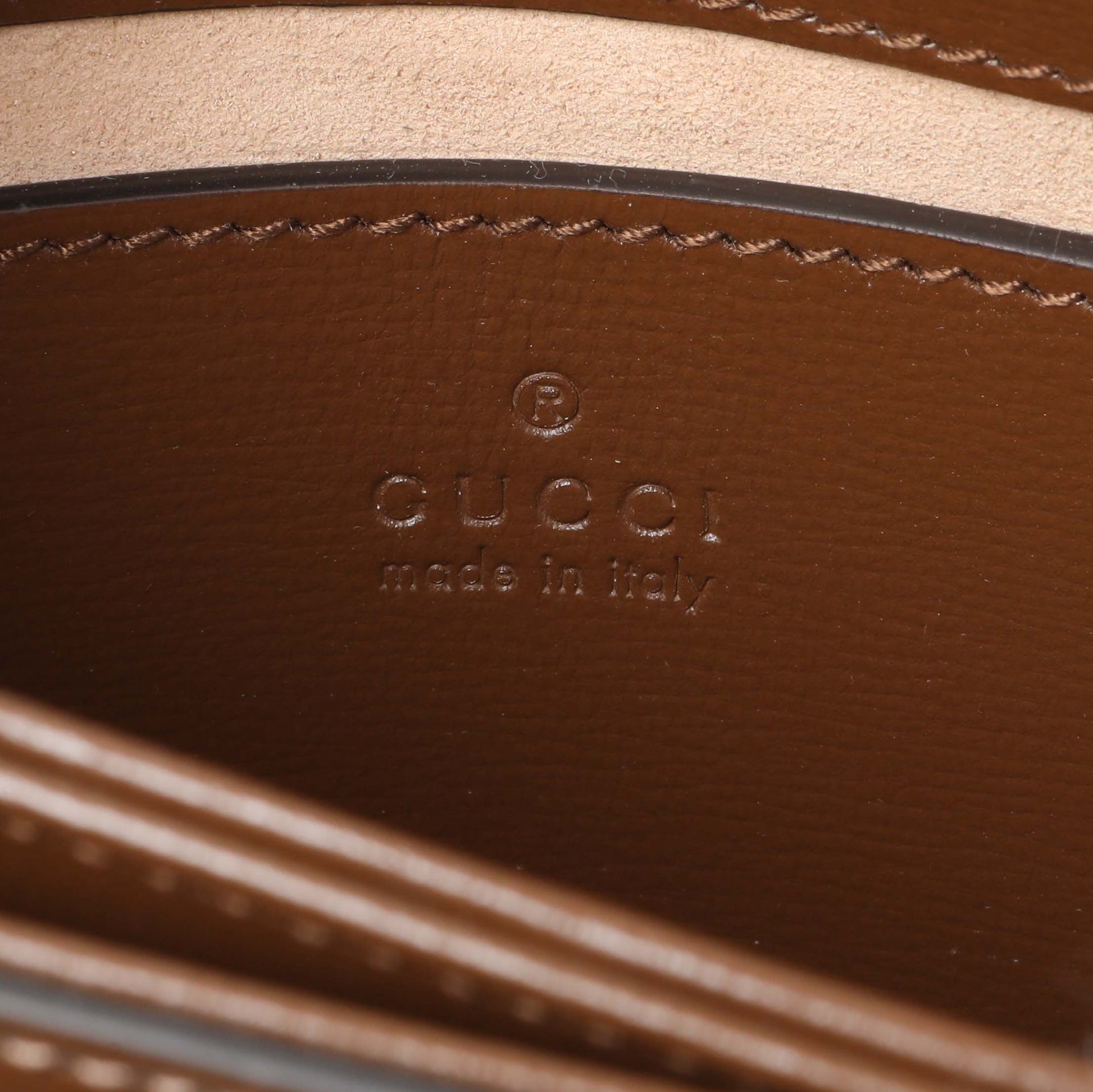 Exclusive Gucci Horsebit 1955 GG Coated Canvas with Leather Mini belt bag — Detail View