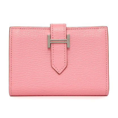 Exclusive Hermes Rose Confetti Chevre Mysore Bearn Card Holder Wallet — Front View