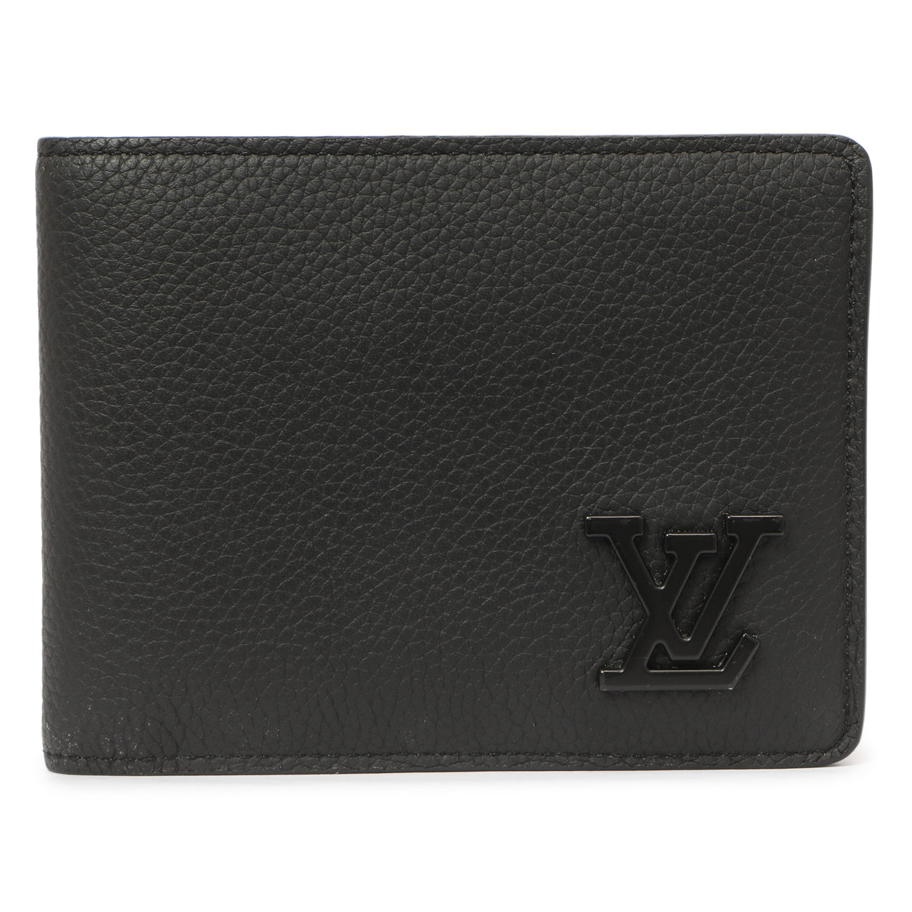 Exclusive Louis Vuitton Black Calfskin Aerogram Multiple Wallet — Front View
